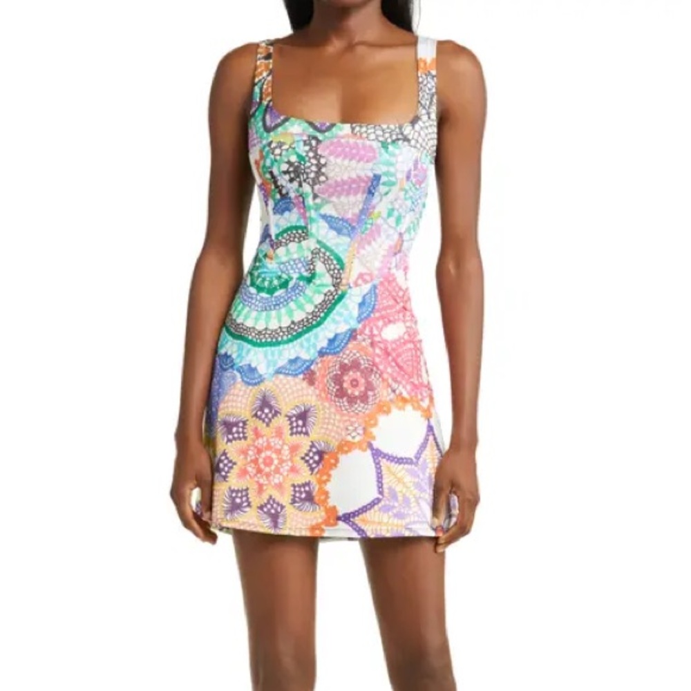 AFRM Corset Dress in Multi Crochet NWT